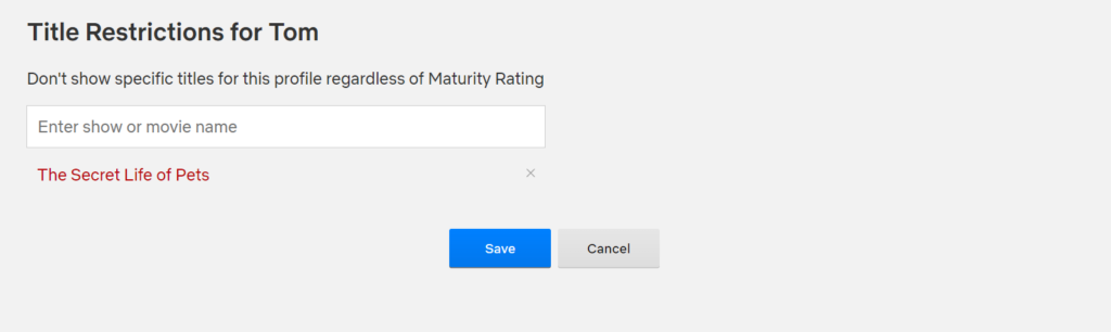 Blocking Specific TV Shows or Movies in Netflix