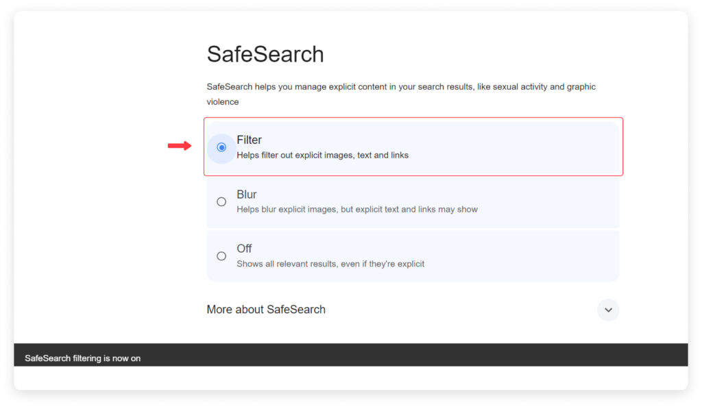 How to set up Google Safesearch in desktop