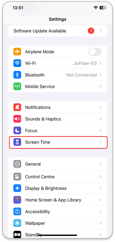 Set Up Screen Time for kids in iPhone