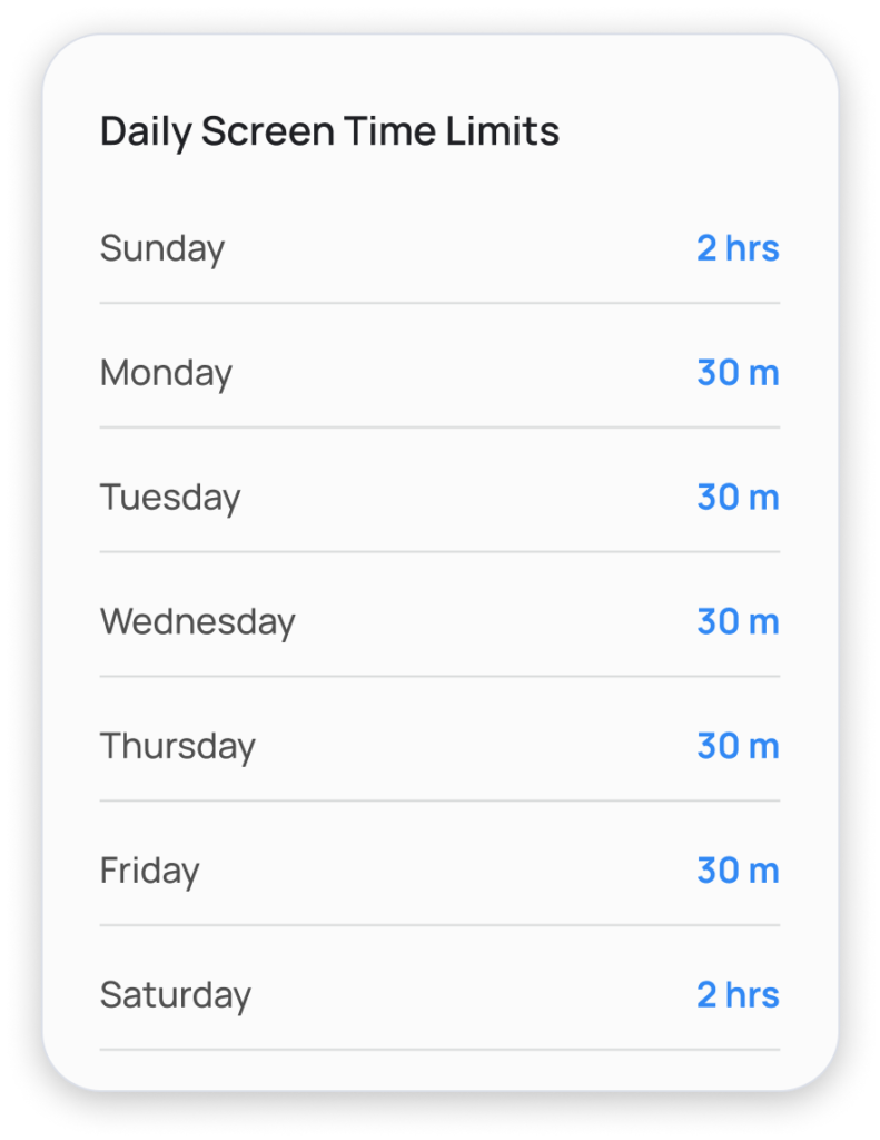 Daily Screen Time Limit