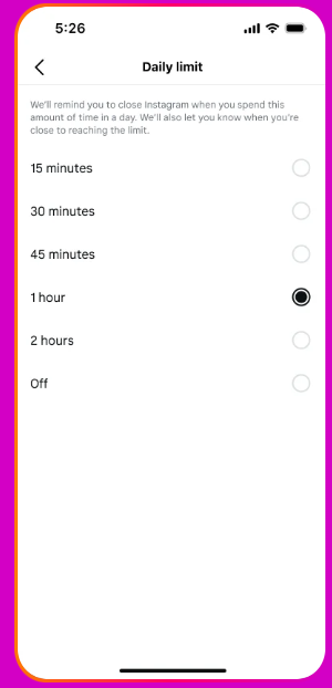 Daily App Limit Instagram Teens