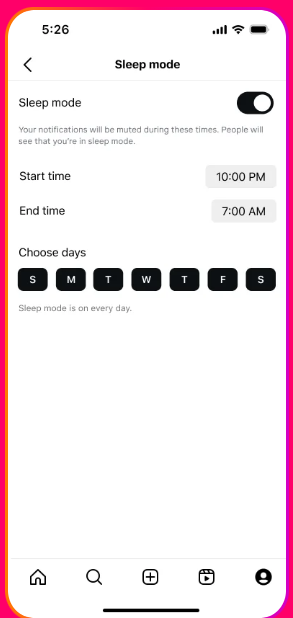 Sleep Mode Instagram Teens